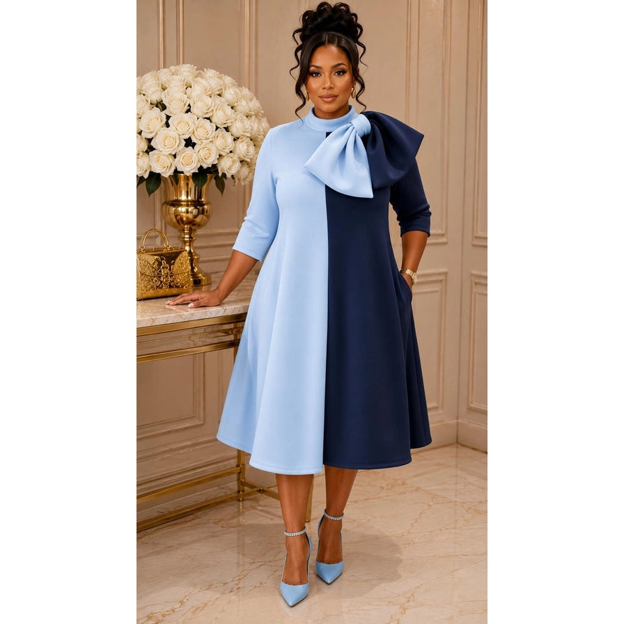 THE DIVINE CONTRAST MIDI DRESS