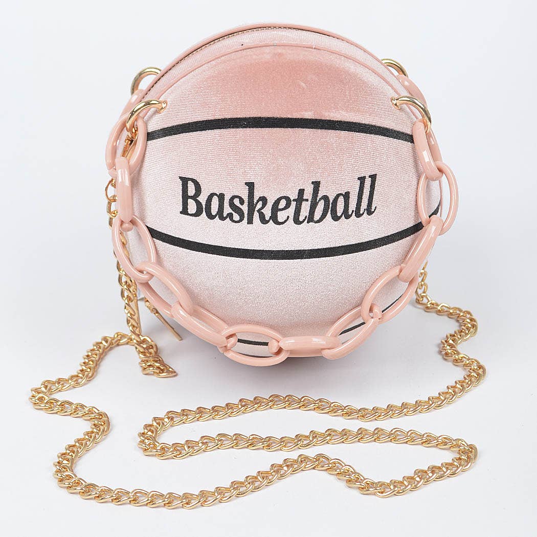 Velvet Small Basketball Bag W/plastic Chain: Green