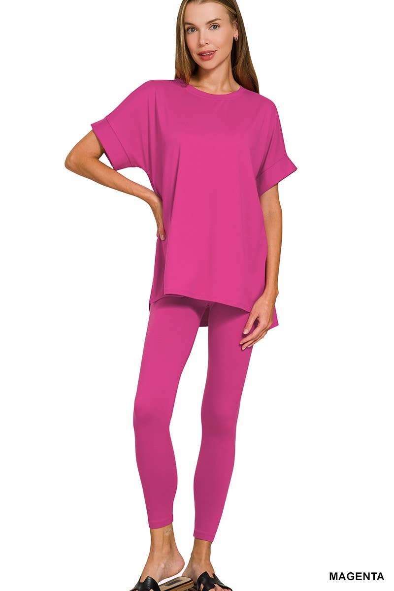 Brushed Dty Microfiber Loungewear Set: ASH JADE / 1-1-1-1 (S-M-L-XL)