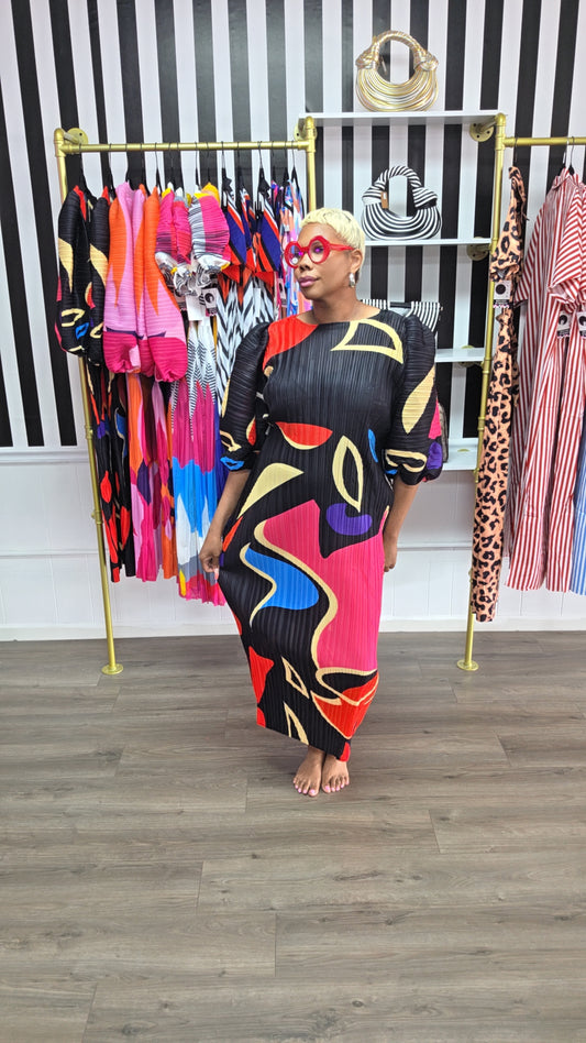 COLOR POP MIDI DRESS