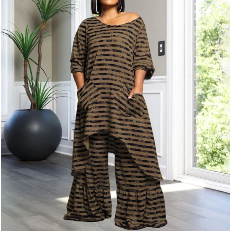 Comfy Stripe Pants Set