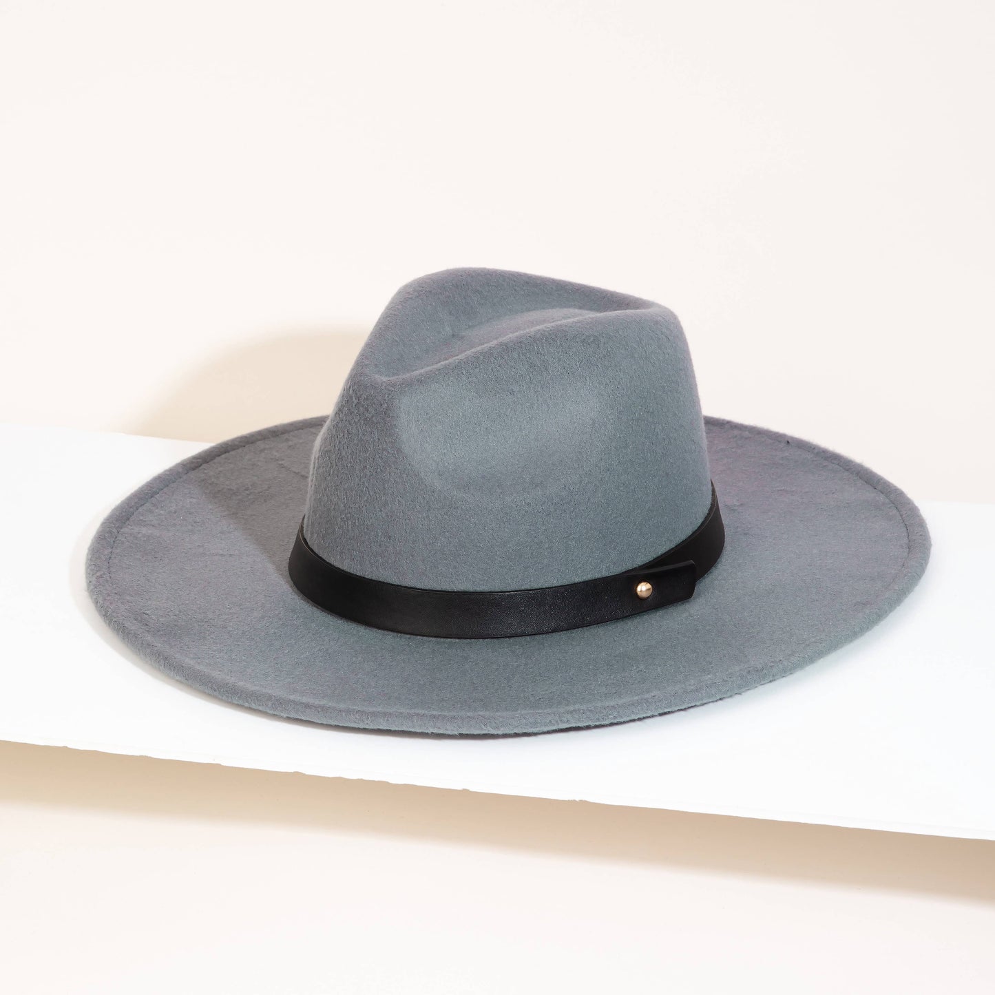 Leather Strap Fedora Hat