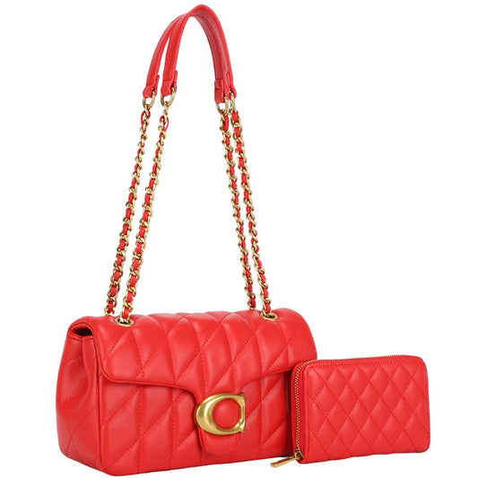 2IN1 QUILTED DESIGN SHOULDER BAG W WALLET SET