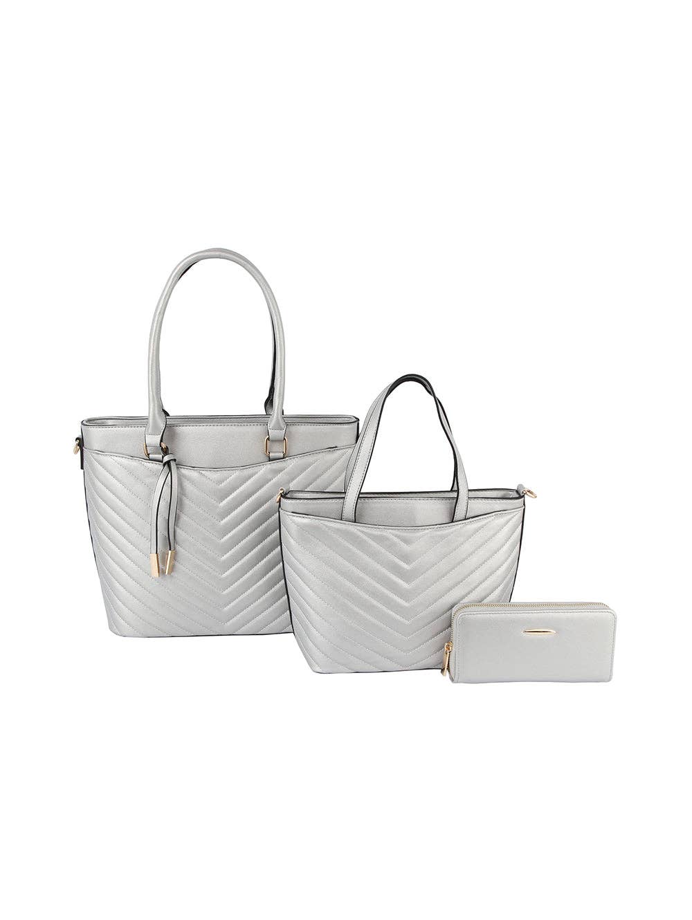 3 in 1 Quilted Work Tote Set: Green