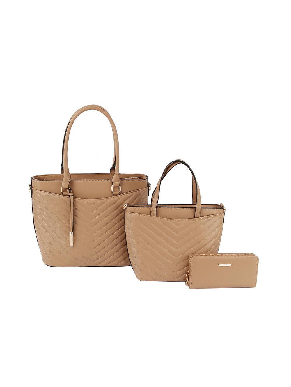 3 in 1 Quilted Work Tote Set: Green