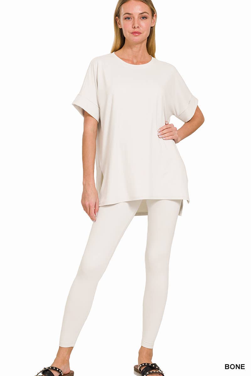 Brushed Dty Microfiber Loungewear Set: EGGPLANT / 1-1-1-1 (S-M-L-XL)