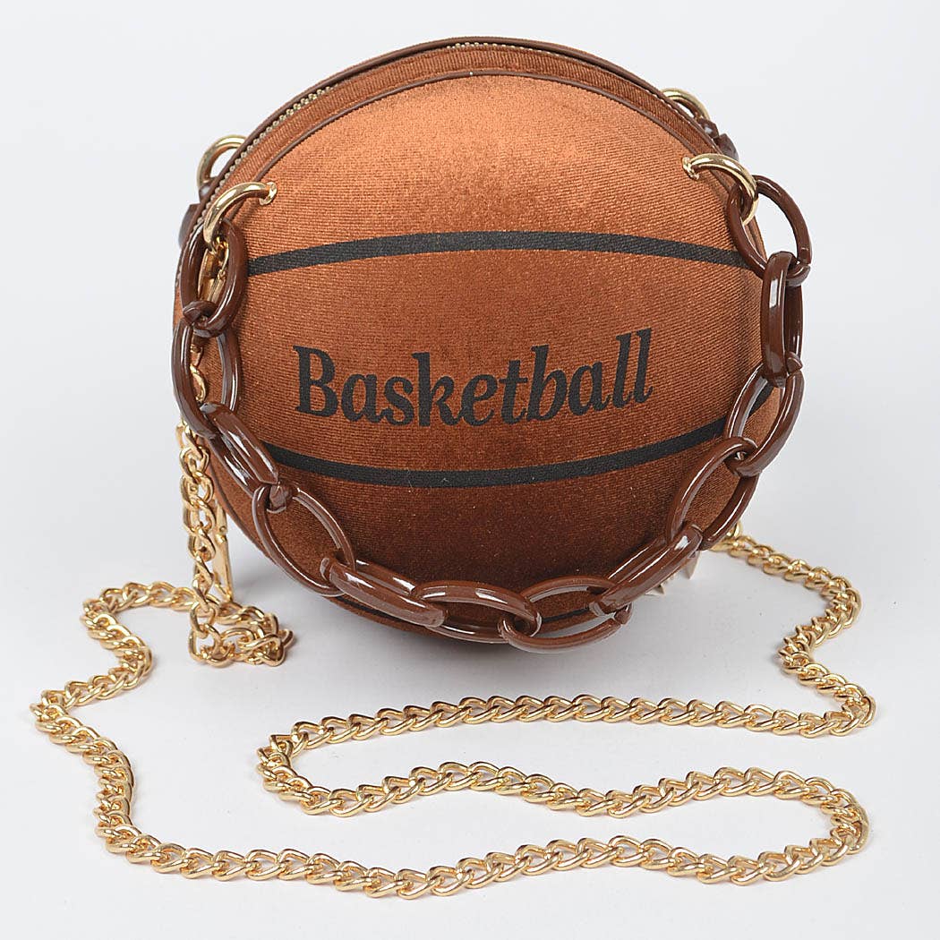 Velvet Small Basketball Bag W/plastic Chain: Green