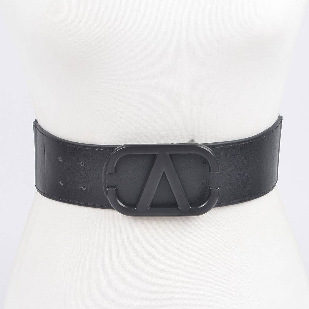 Color Metal V Buckle Elastic Belt