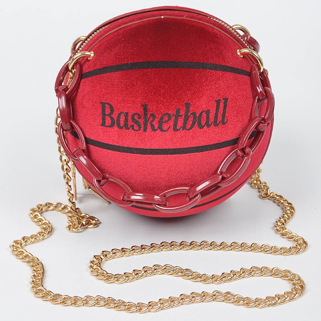 Velvet Small Basketball Bag W/plastic Chain: Green