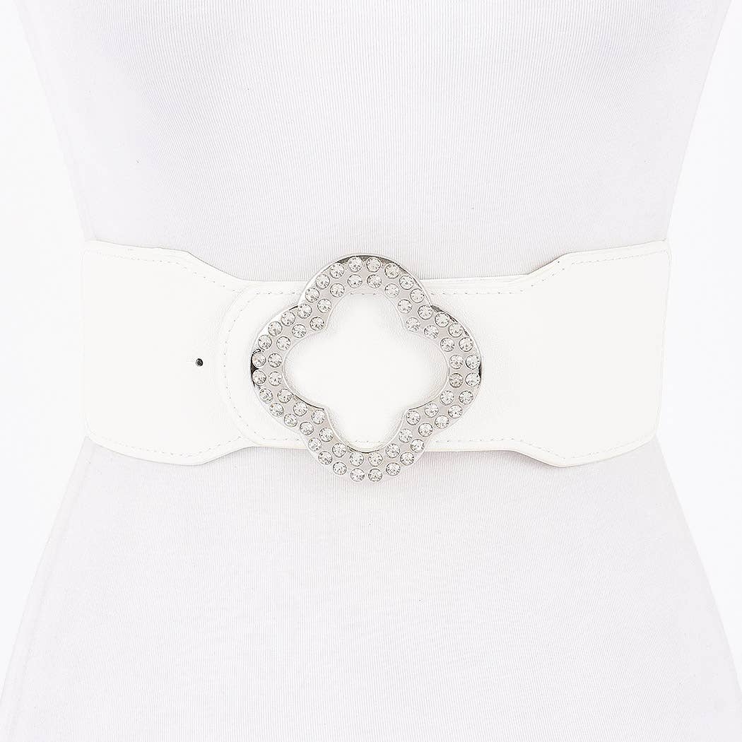 Faux Leather Metal metal Buckle Stretch Belt