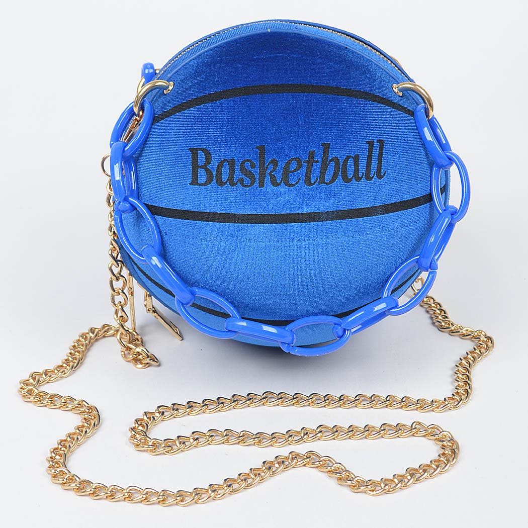 Velvet Small Basketball Bag W/plastic Chain: Green
