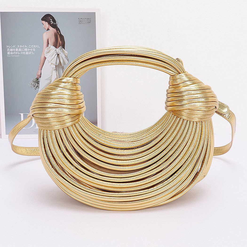 Faux Leather Rope Hobo Bag