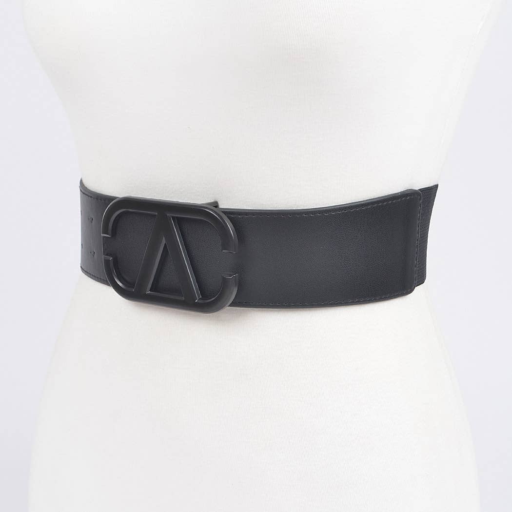 Color Metal V Buckle Elastic Belt