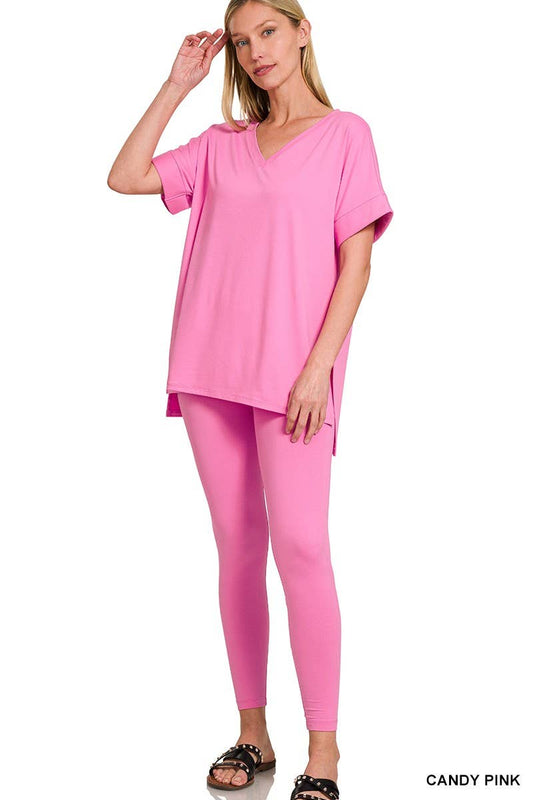 Cozy Girl V-Neck Loungewear Set