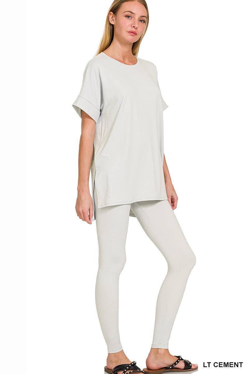 Brushed Dty Microfiber Loungewear Set: EGGPLANT / 1-1-1-1 (S-M-L-XL)