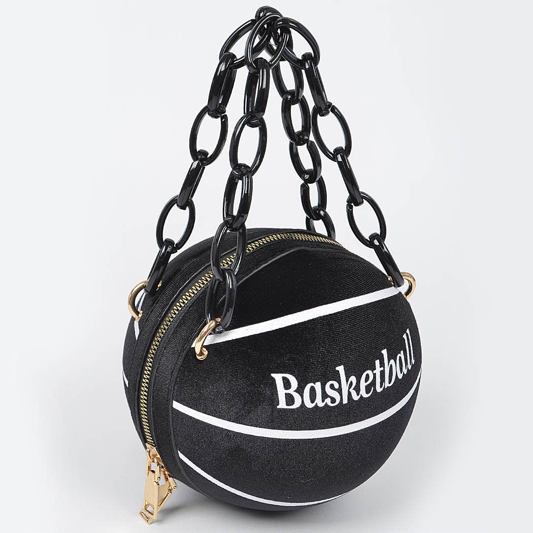 Velvet Small Basketball Bag W/plastic Chain: Green