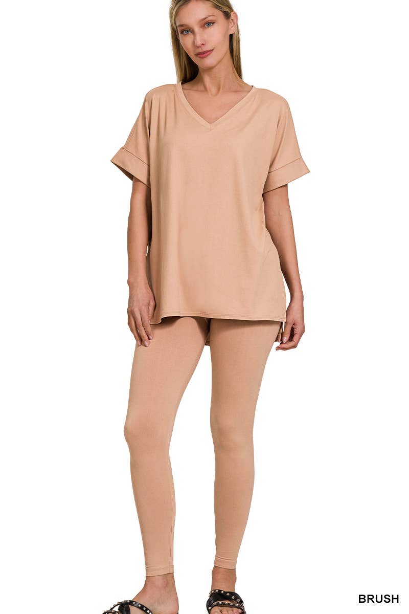 Cozy Girl V-Neck Loungewear Set
