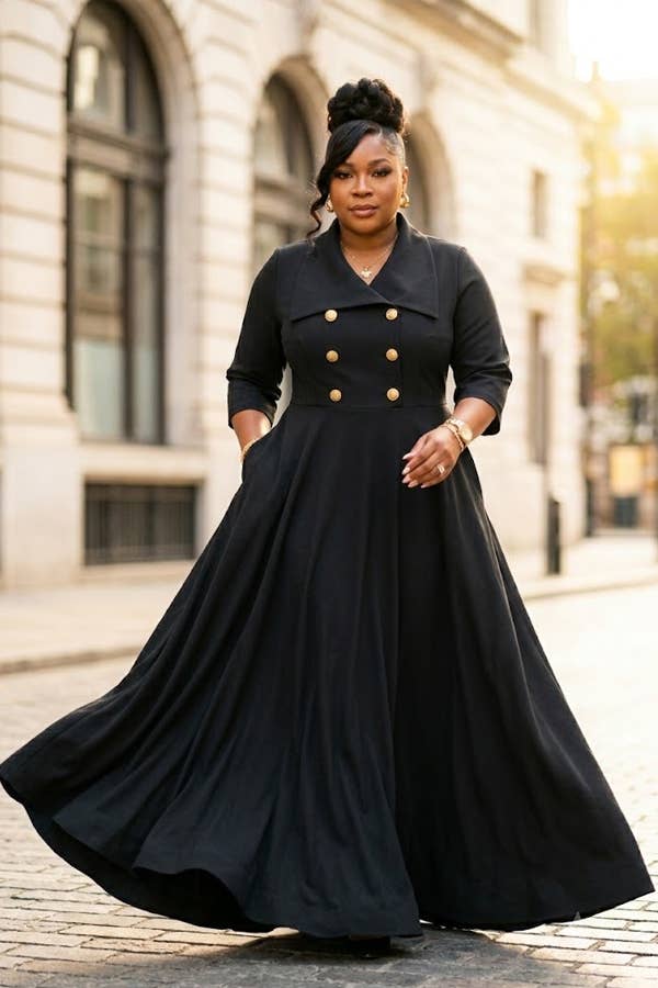 Double-Breasted Maxi Dress