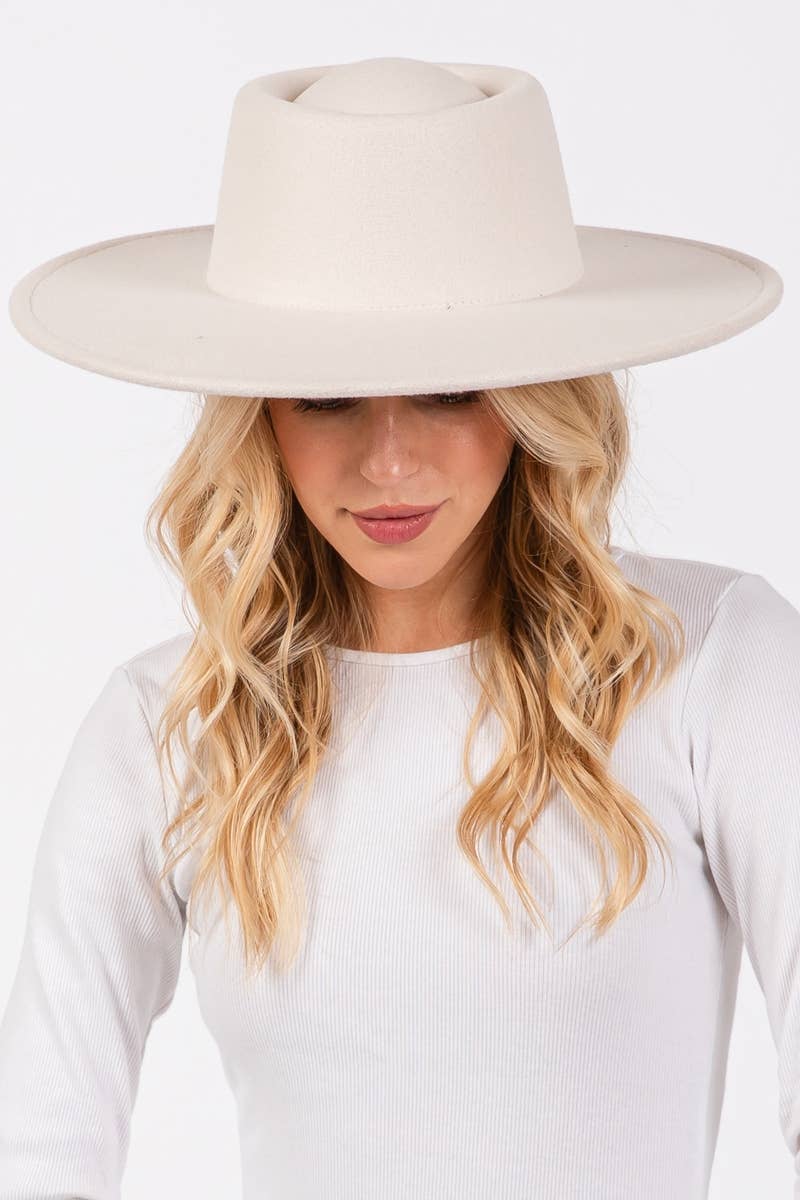 Flat Brim Pork Pie Fashion Hat