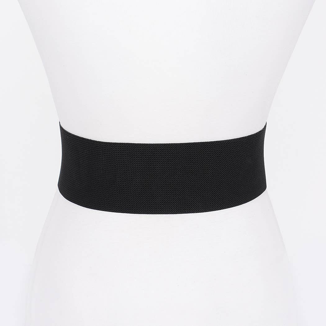 Faux Leather Metal metal Buckle Stretch Belt