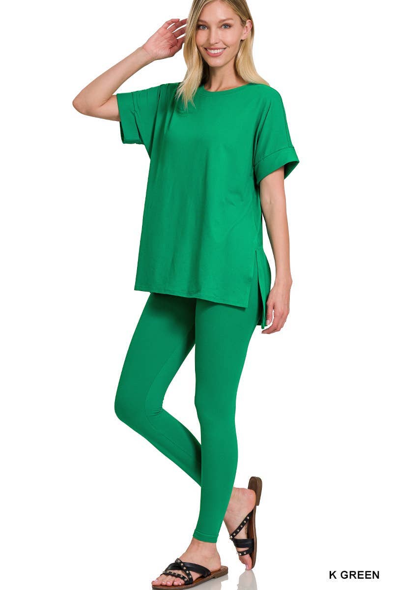 Brushed Dty Microfiber Loungewear Set: EGGPLANT / 1-1-1-1 (S-M-L-XL)