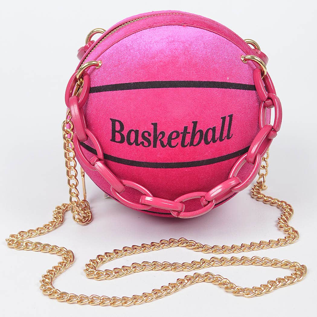 Velvet Small Basketball Bag W/plastic Chain: Green