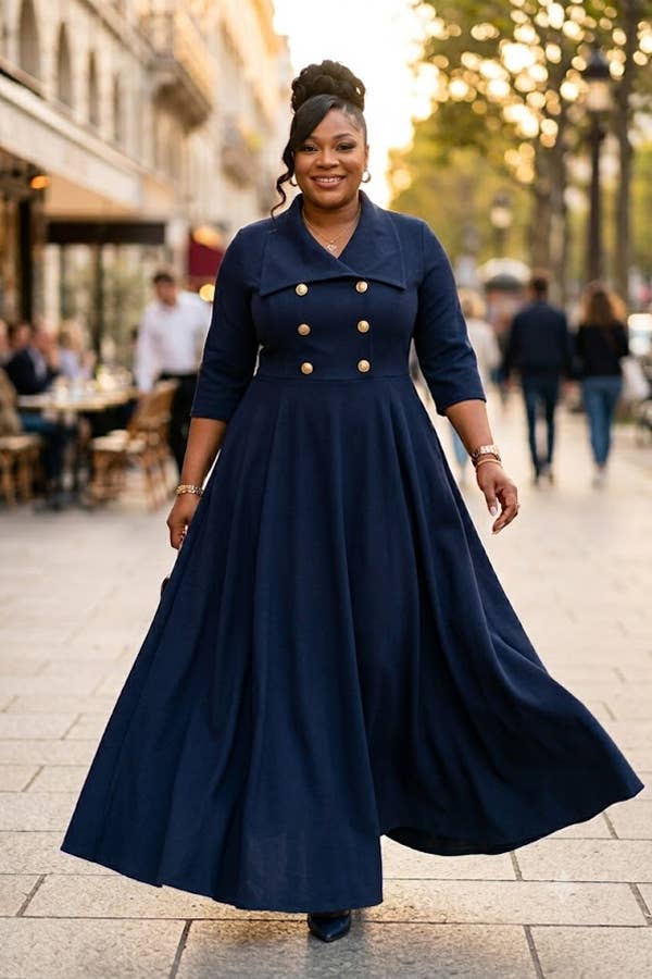 Double-Breasted Maxi Dress