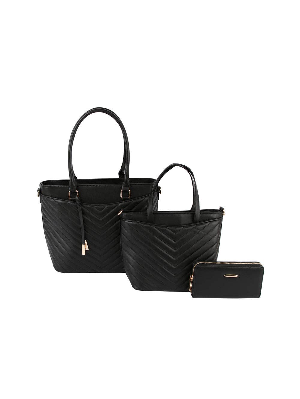 3 in 1 Quilted Work Tote Set: Green