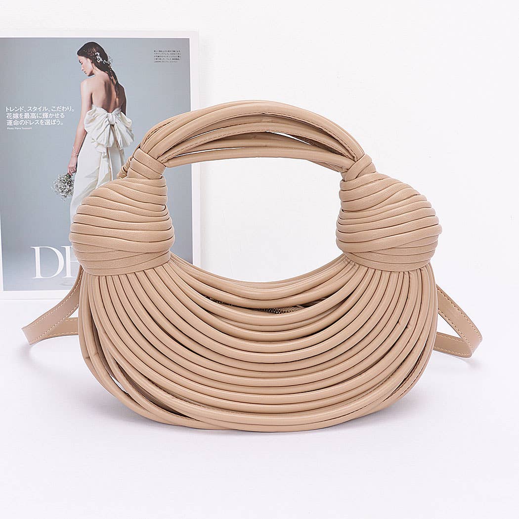 Faux Leather Rope Hobo Bag