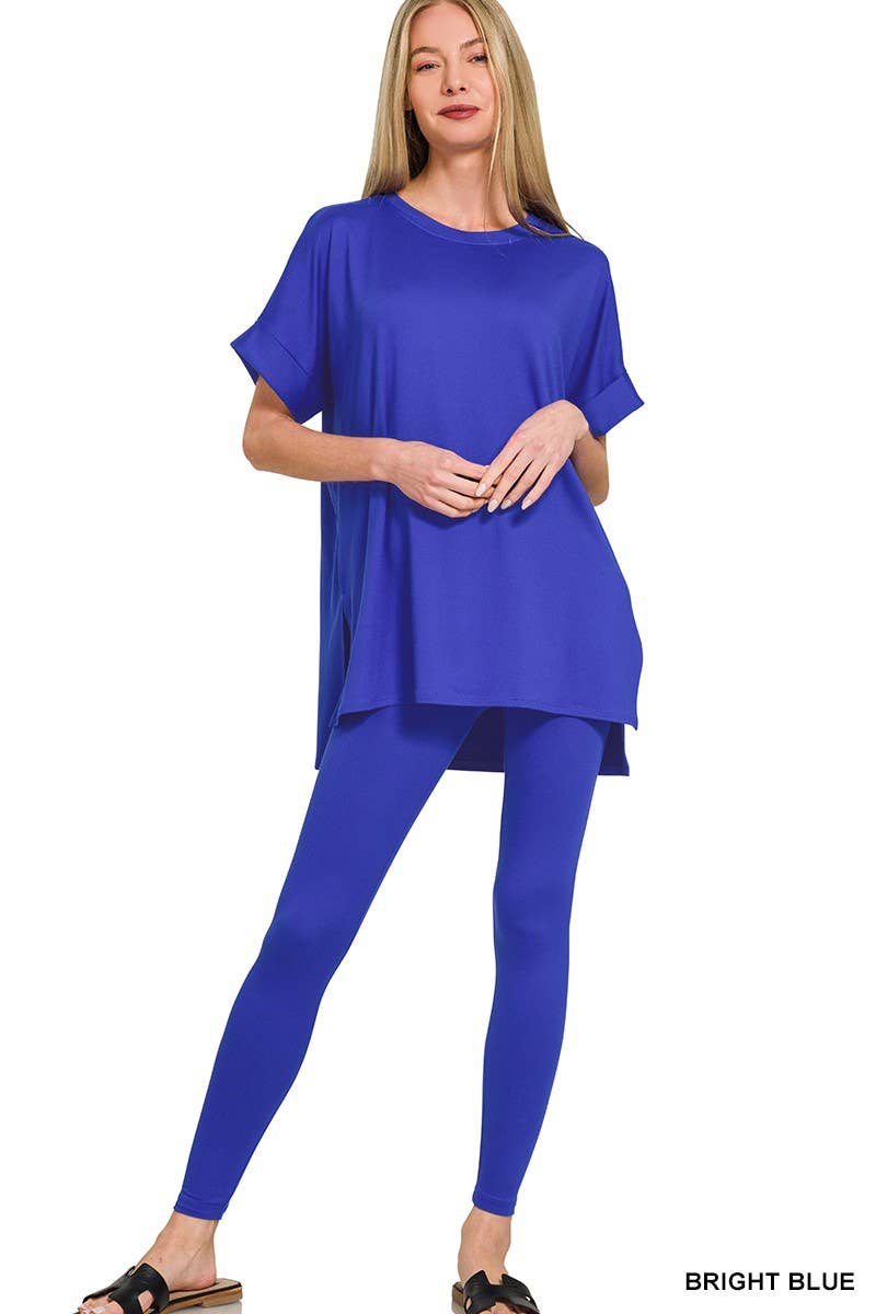 Brushed Dty Microfiber Loungewear Set: LT PLUM / 1-1-1-1 (S-M-L-XL)