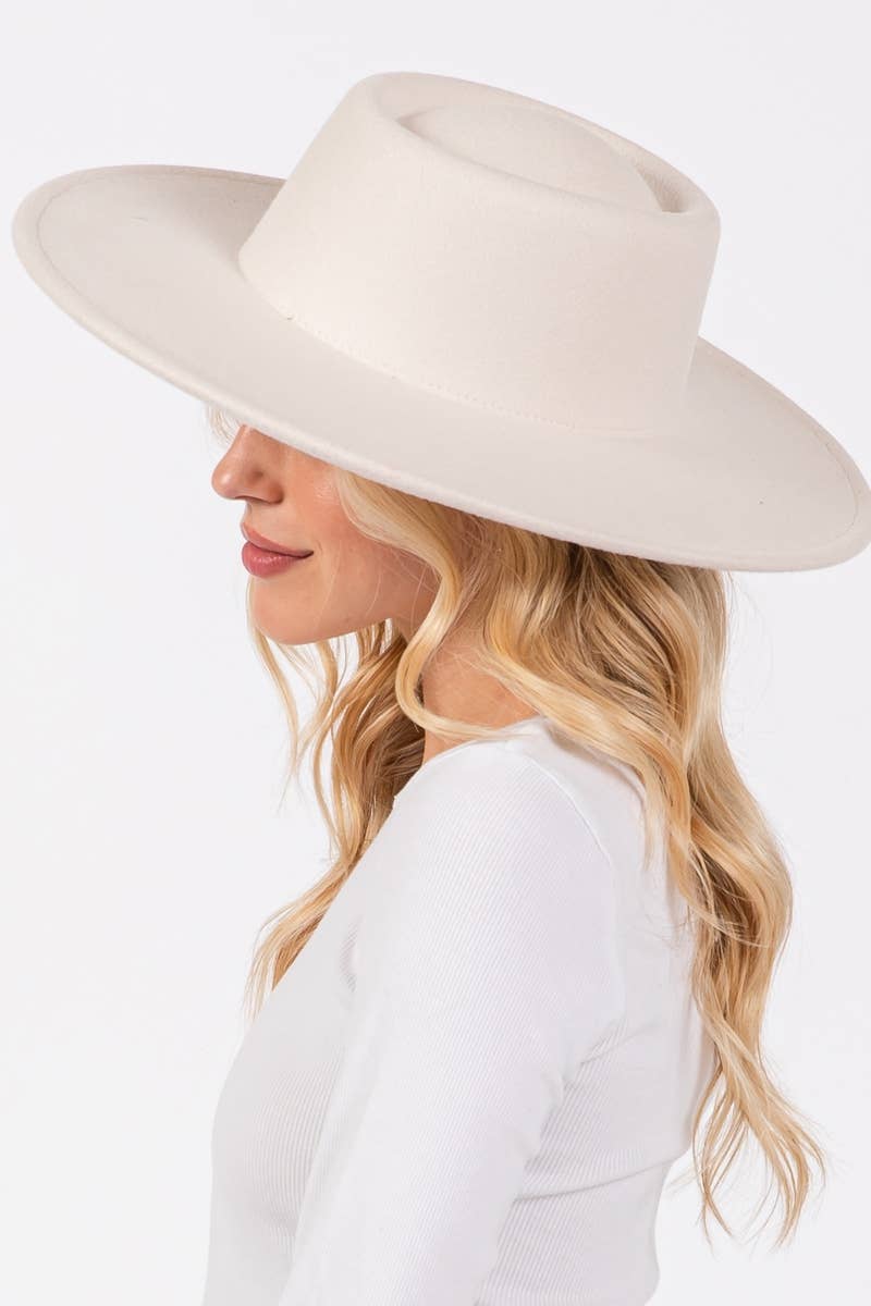 Flat Brim Pork Pie Fashion Hat