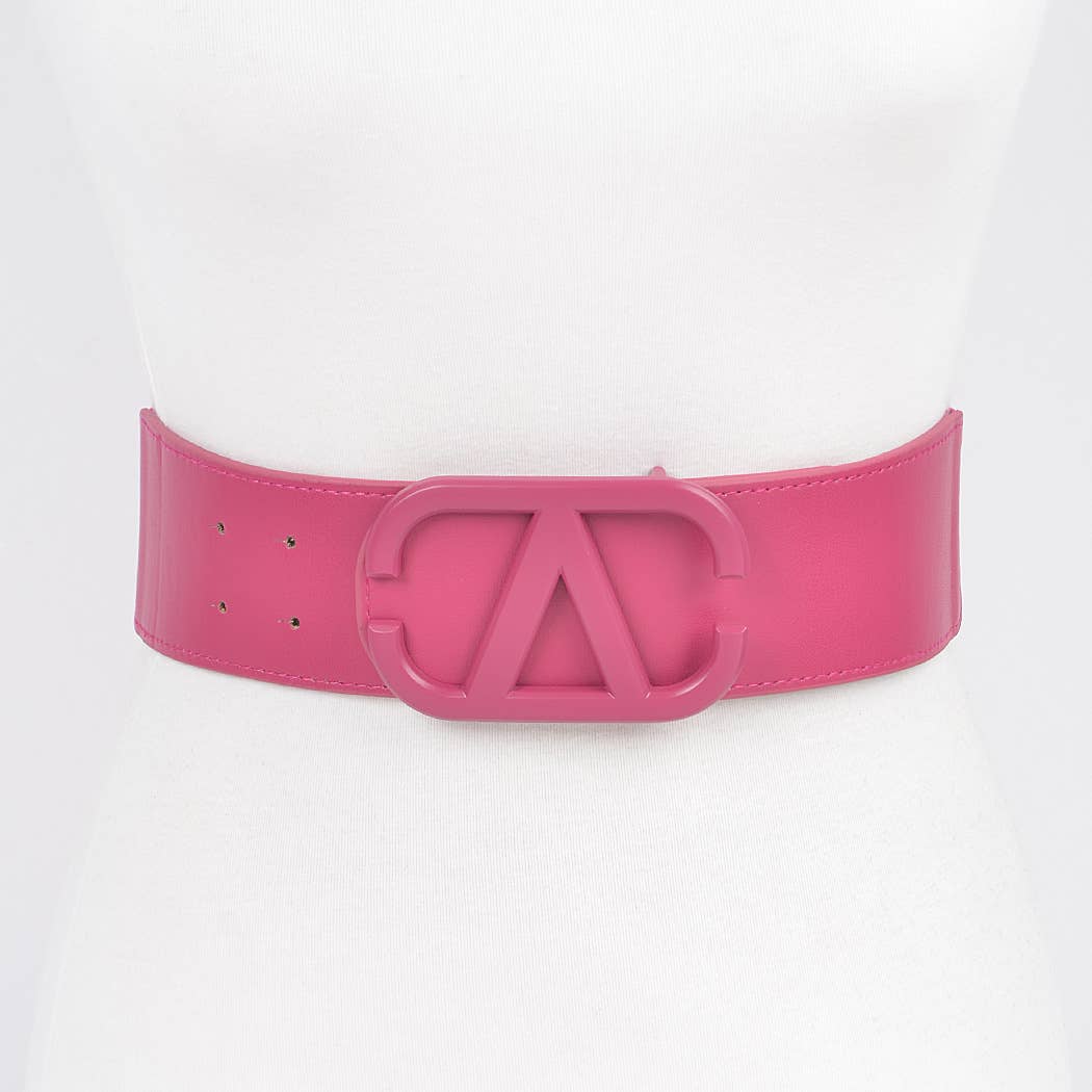 Color Metal V Buckle Elastic Belt