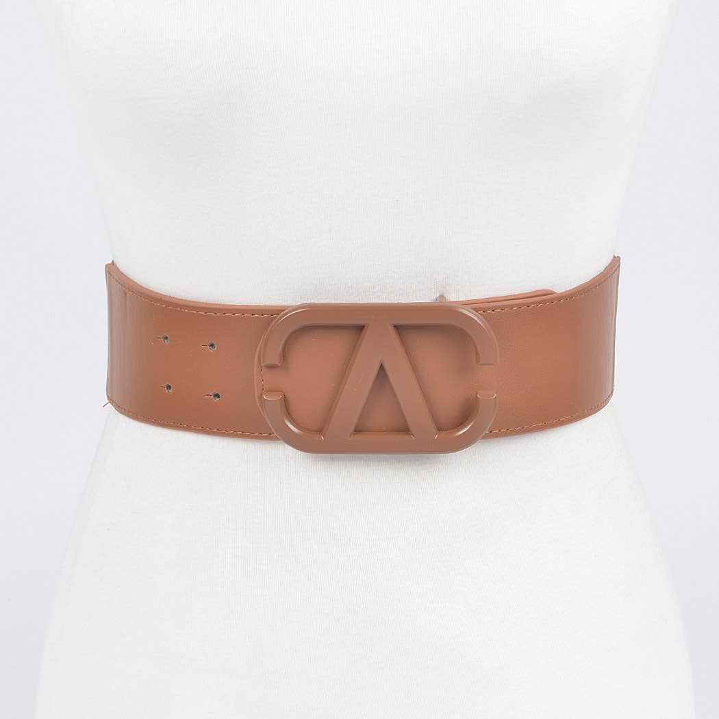 Color Metal V Buckle Elastic Belt