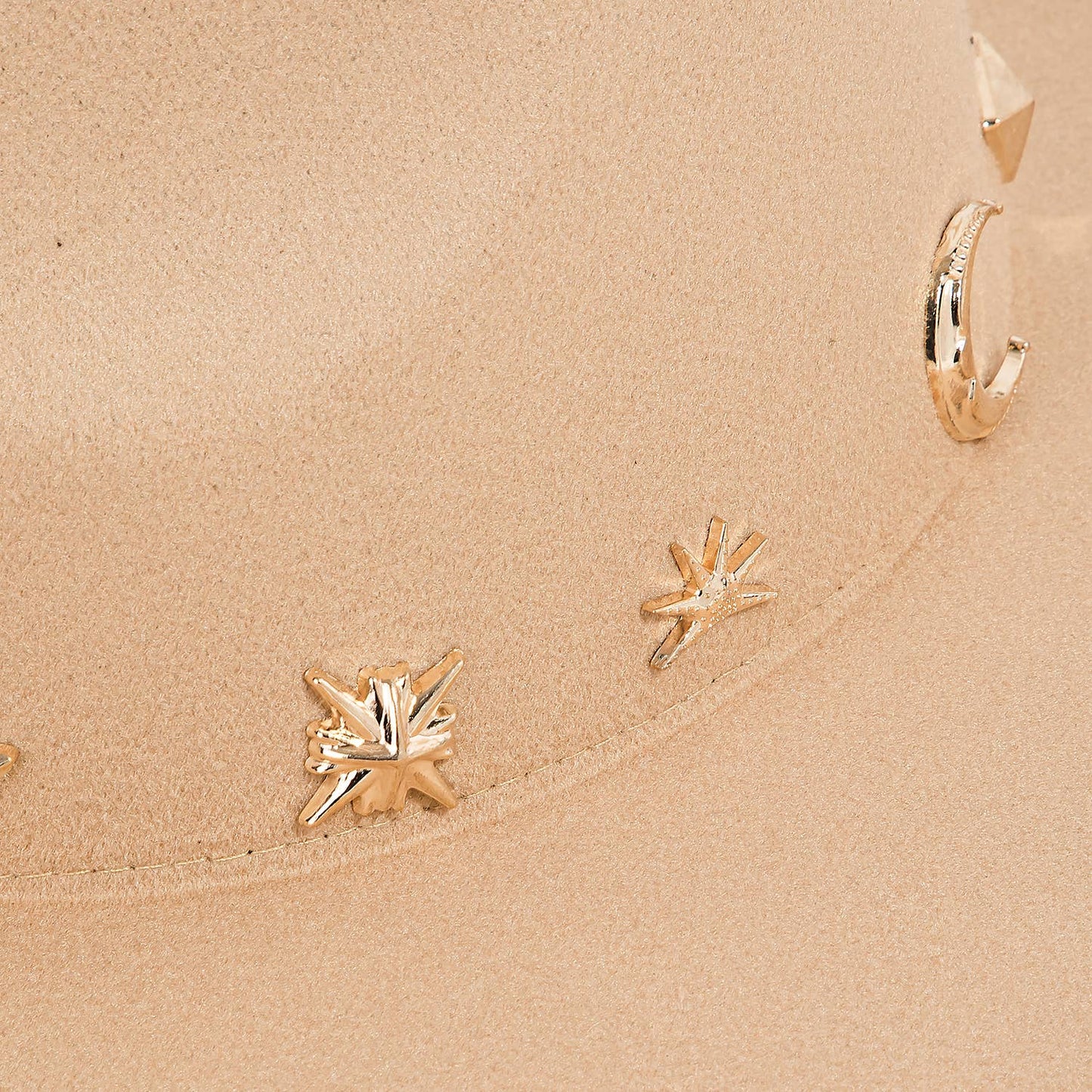 Studded Sun Moon Star Fashion Fedora Hat