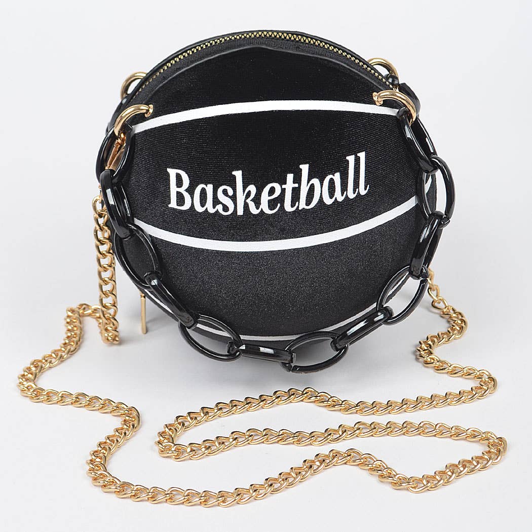 Velvet Small Basketball Bag W/plastic Chain: Green