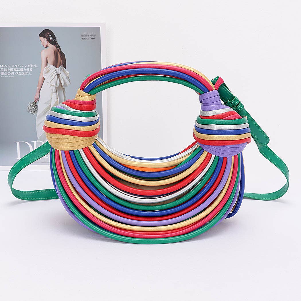 Faux Leather Rope Hobo Bag