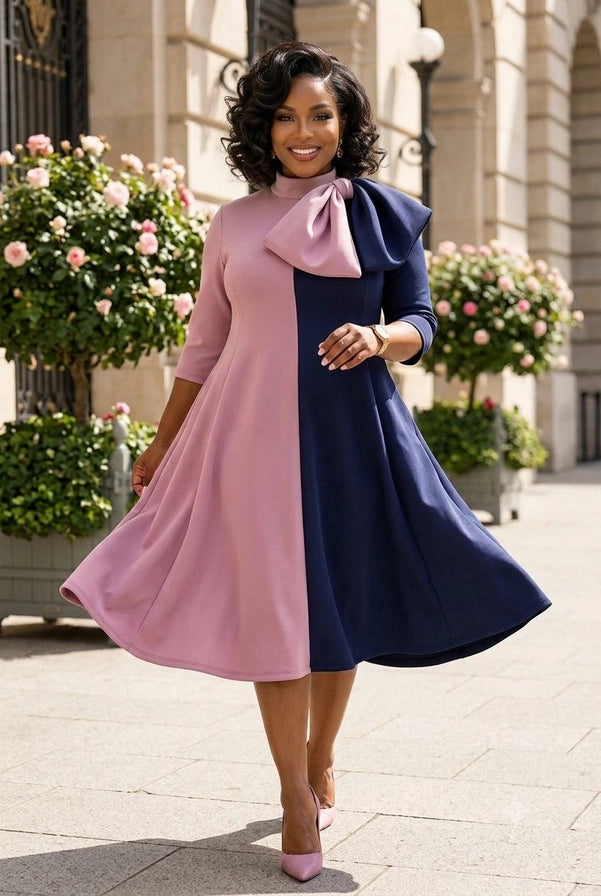 THE DIVINE CONTRAST MIDI DRESS