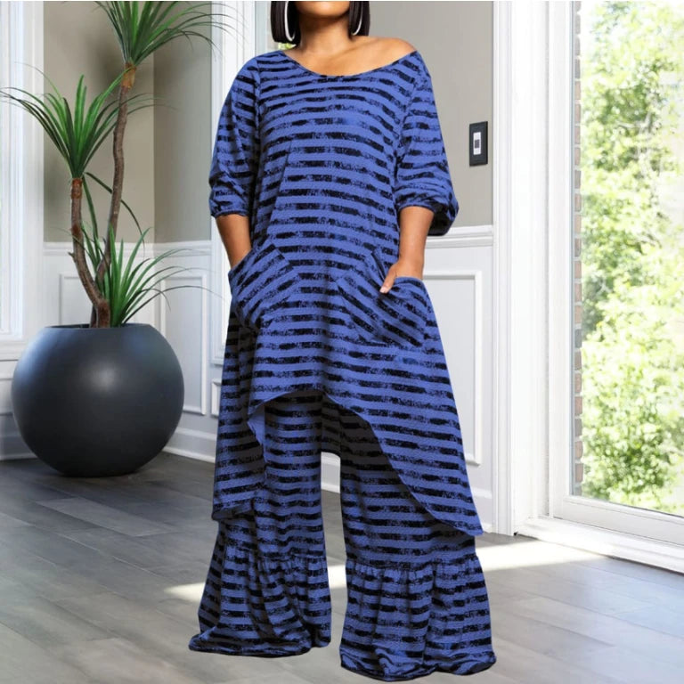 Comfy Stripe Pants Set