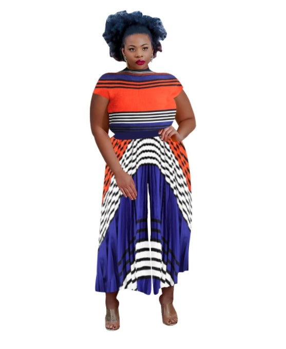 POP OF COLOR 2PC PLEATED PANTS SET