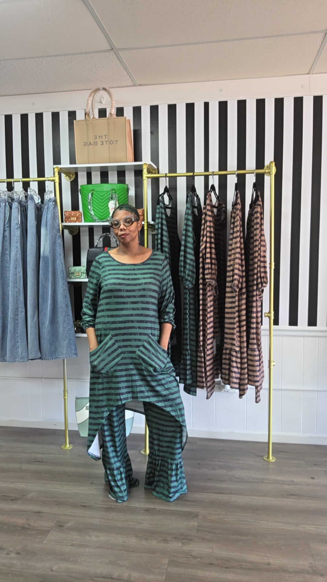 Comfy Stripe Pants Set