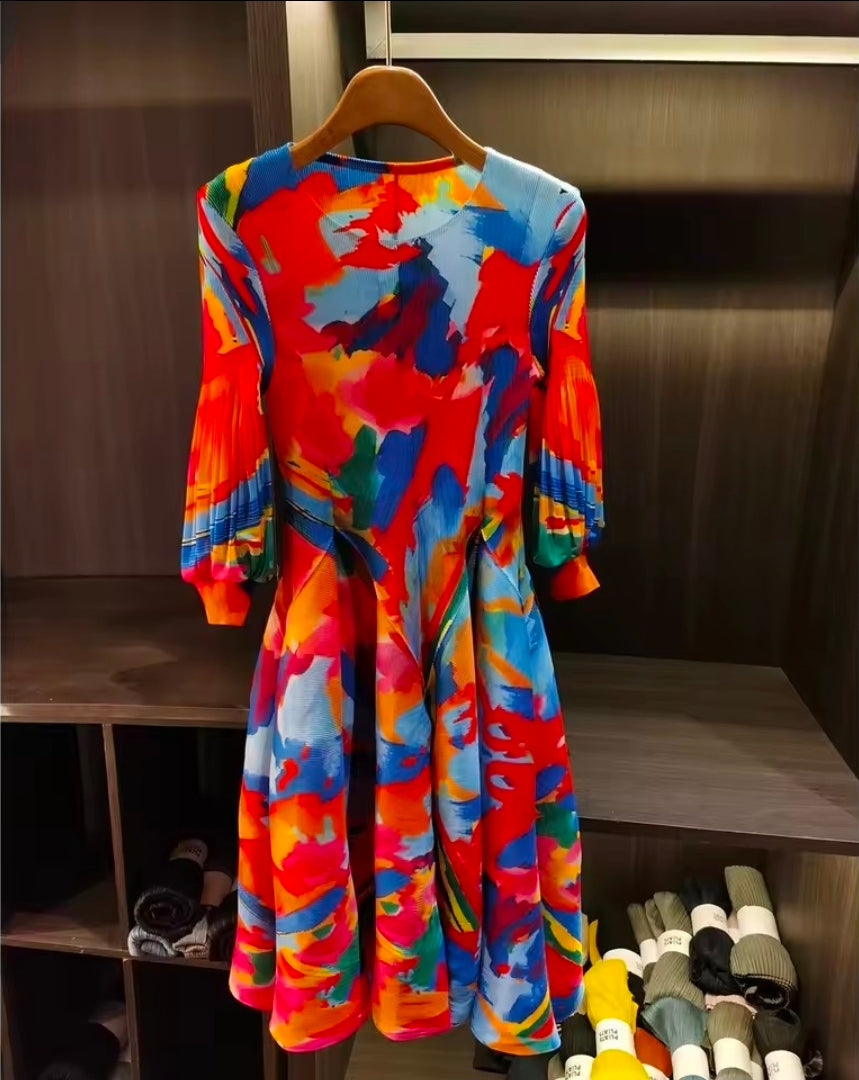 Splash of Color Bouncy Midi Dress
