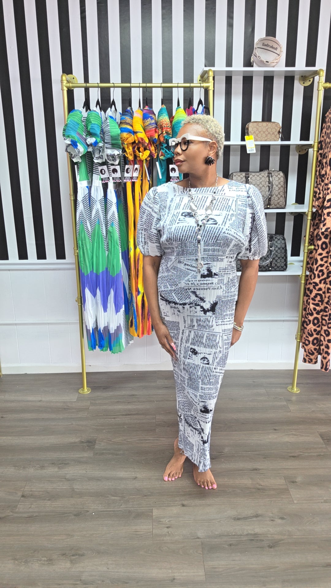 NEWSPAPER MAXI DRESS