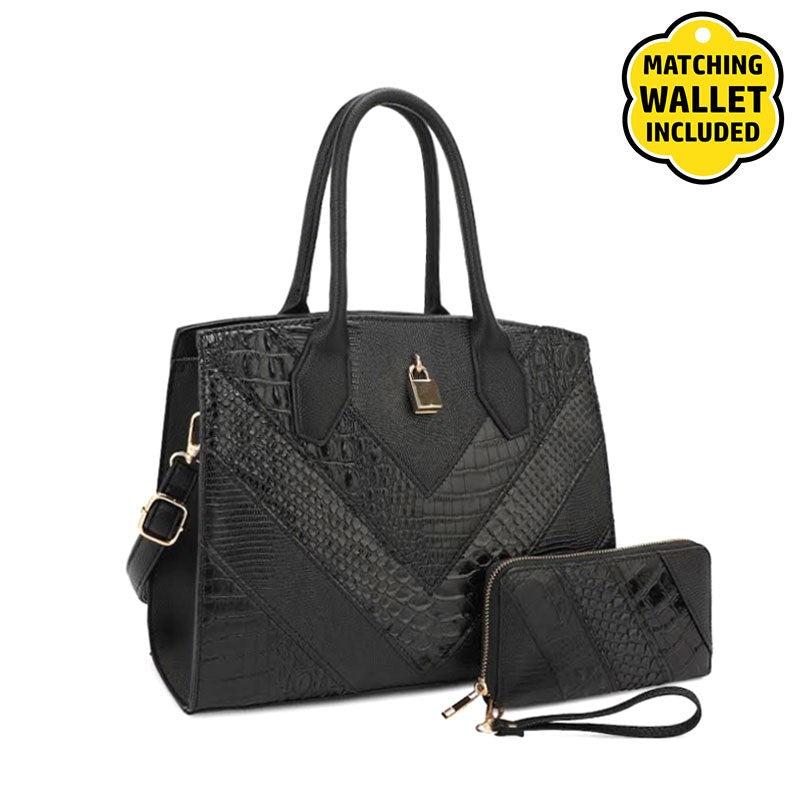 The Luxe Statement Satchel | Matching Wallet Included