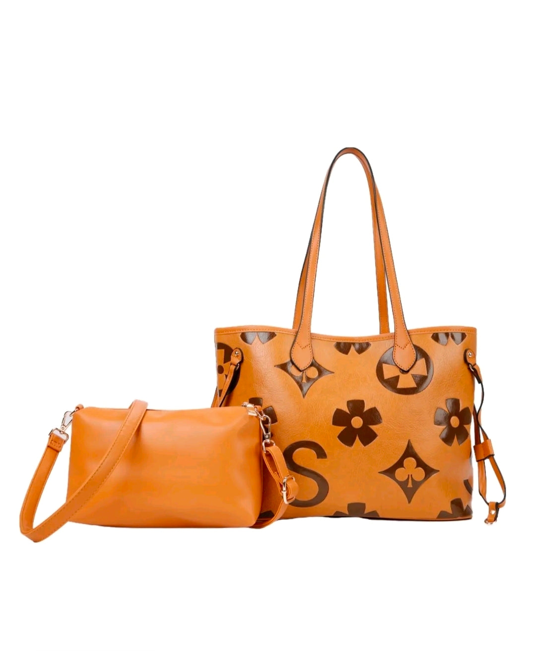 Elegant Floral Embossed 2 in 1 Tote Bag