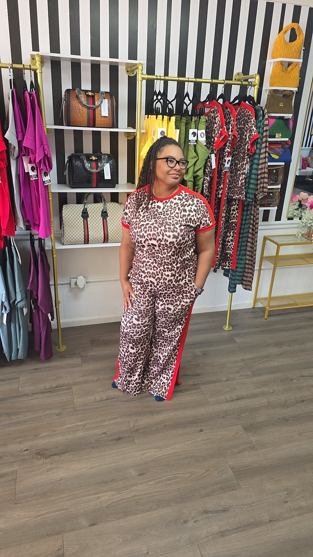 Leopard Print 2PC Pants Set